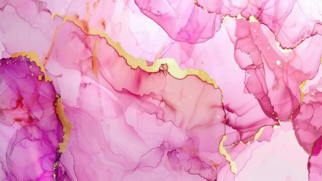 Close-up of vibrant marbled paper with gold accents. Ideal for print backgrounds, design elements or textures.