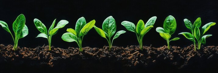 Green seedlings at advanced sprouting stage
