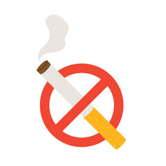 no smoking sign – vector illustration of anti-smoking symbol, public health warning icon, tobacco ban label, quit smoking concept, minimal flat design for posters, stickers, infographics