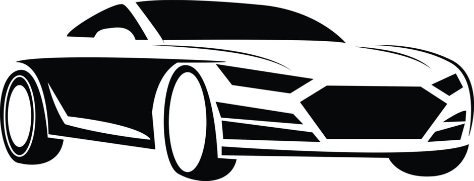 Luxury racing super car silhouette vector Illustration.
