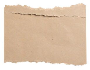 realistic torn brown kraft paper texture, natural fiber, ripped edge, isolated on white background, soft drop shadow