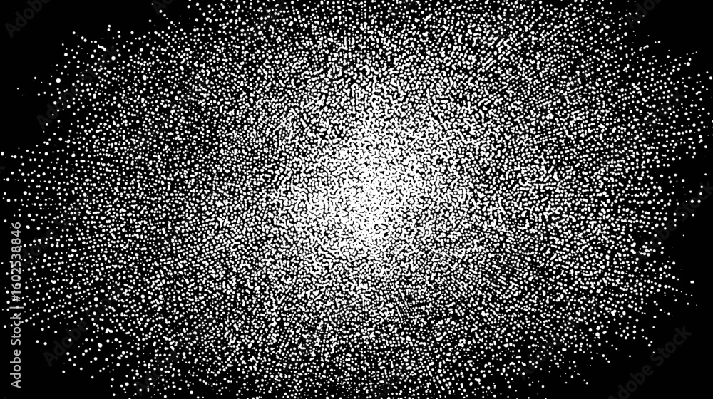 Poster abstract vector background with scattered dots on black canvas