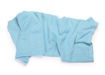 One beach towel isolated on white, top view