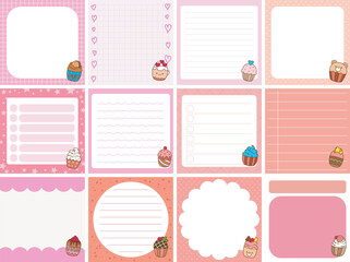 Cute sticky planners with variation of pattern and pastel color.