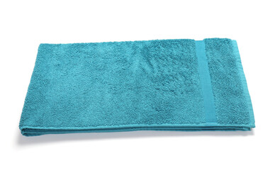 One folded terry towel isolated on white