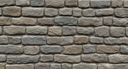 Obraz premium Seamless Rustic Stone Wall Texture: Grey and Brown Natural Rock Background