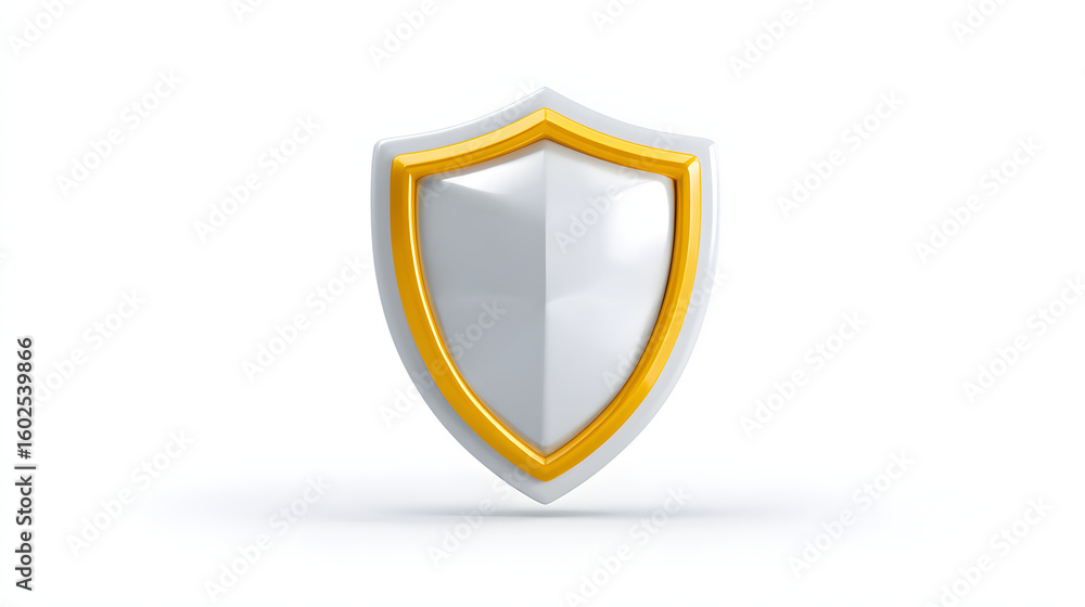 Aufkleber cyber security safety shield in minimalistic style. 3d vector illustration. white background