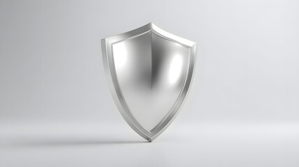 Cyber security safety shield in minimalistic style. 3d vector illustration. white background