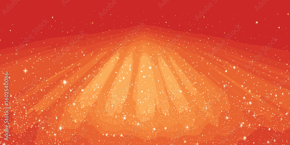 Poster abstract vector background with red and orange gradients and sparkles