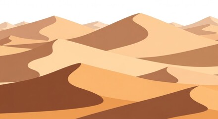 Serene Desert Dunes Landscape: Abstract Sand Dune Illustration