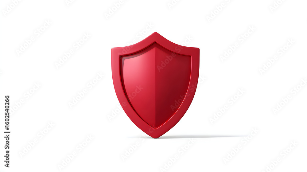 Aufkleber cyber security safety shield in minimalistic style. 3d vector illustration. white background