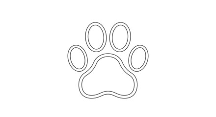 Obraz premium Minimalist paw print outline illustration, clean and simple animal track concept for digital designs and creative projects