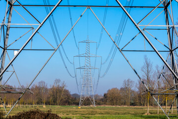 Fototapeta premium high voltage power lines