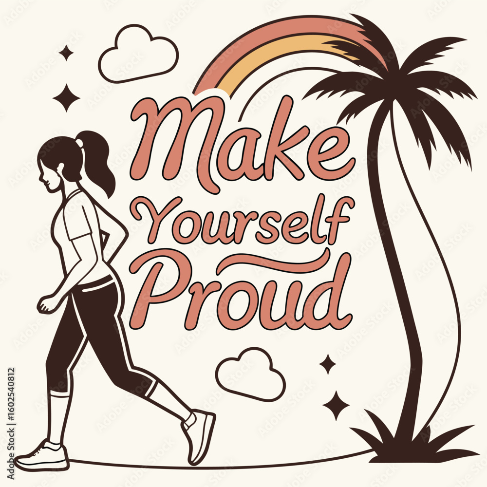 Poster motivational t shirt design featuring make yourself text with customizable colors and fonts for appa