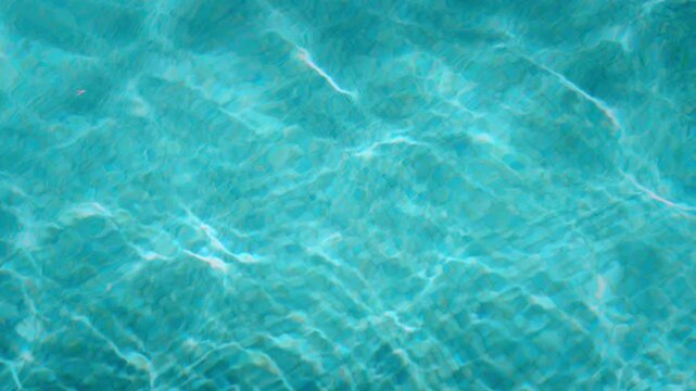 4K slow motion of calm pool water with flowing medium-sized light patterns and soft ripples