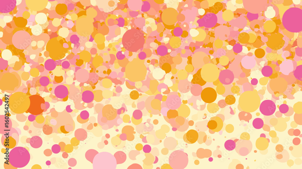 Poster abstract vector background with colorful dots in warm tones