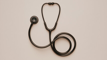 Fototapeta premium This stethoscope on a light background symbolizes its key role in health assessments.