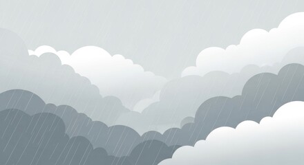Rainy Day Cloudscape: A Soft, Gray Atmospheric Background Illustration