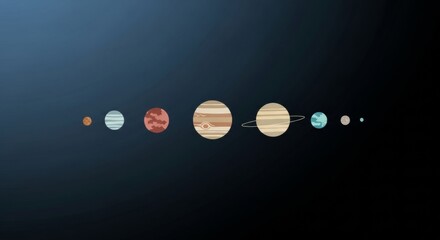 Stylized Solar System Planets Illustration: A Cosmic Design for Space Exploration Enthusiasts