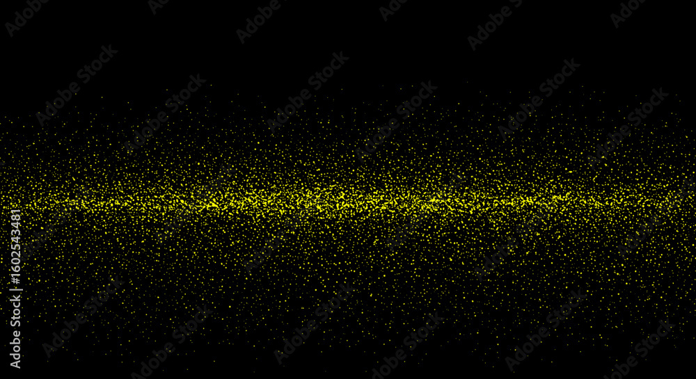 Poster abstract vector background with yellow particles on black surface