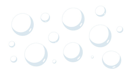 Floating Spheres: A Serene Cascade of Circular Forms on Pure White Canvas Provides Visual Gracefulness