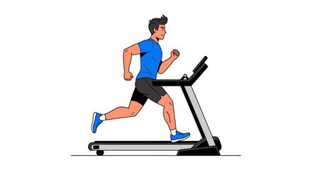 Man exercising on a treadmill, capturing the essence of fitness and healthy lifestyle indoors running machine workout routine stamina building