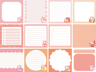 Cute sticky planners with variation of pattern and pastel color.