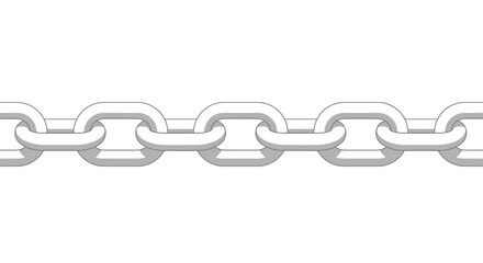 Obraz premium Interlocking Metallic Links: A Depiction of Strength, Connection and a Symbolic White Chain Illustration of Unity or Constraint, on Clean Backdrop