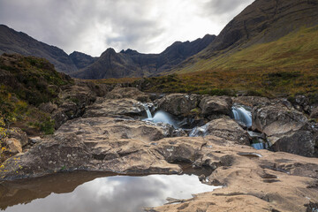 mountain landscape with lake