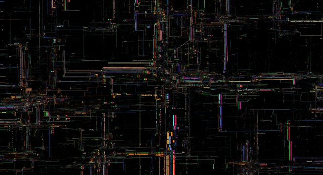 Digital glitch effect abstract black background