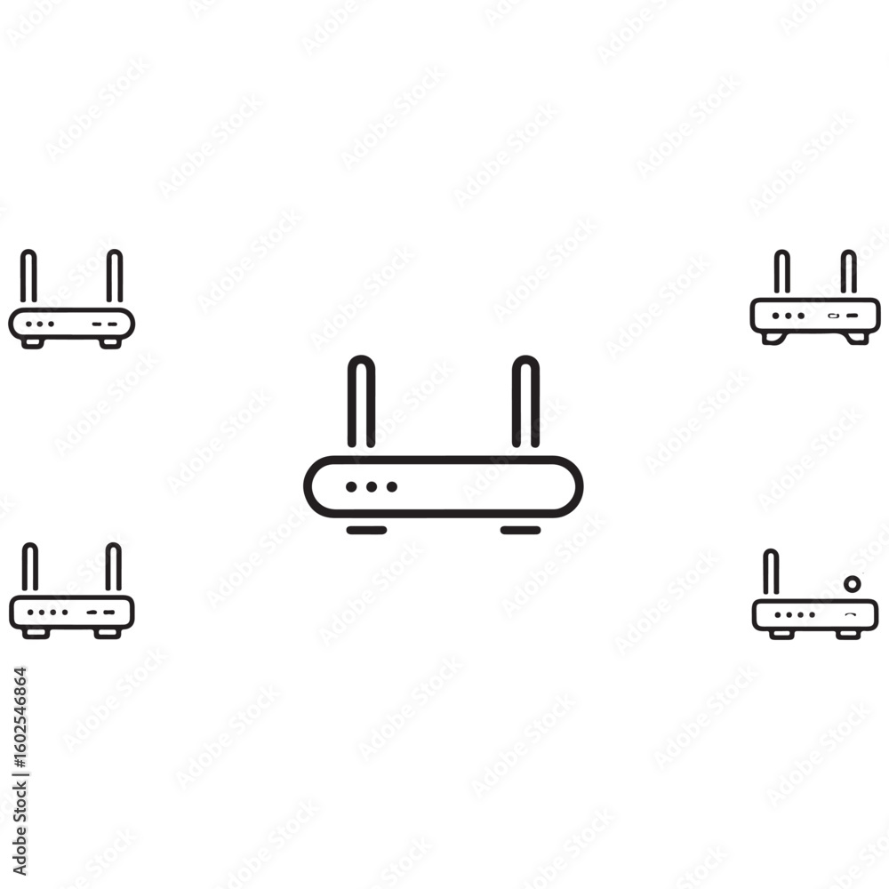 Poster vector hand-drawn font type with a set of web icons and symbols illustrating office technology such 