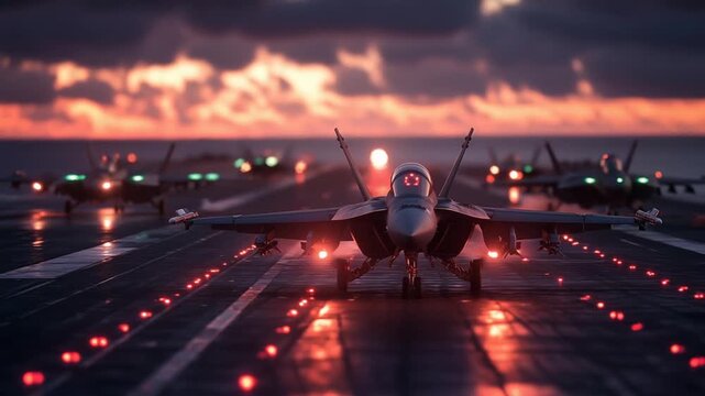 Next-gen combat jets launch from aircraft carriers, showcasing advanced HUDs and seamless sea-sky integration.