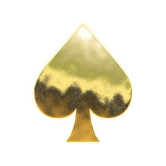 Shining golden spade, alpha channel

