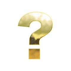 Shining golden question mark, alpha channel

