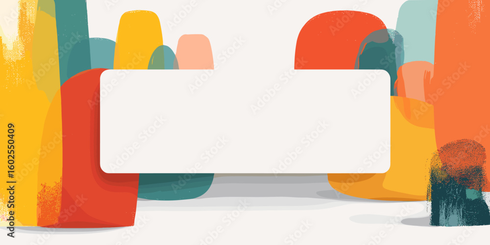 Aufkleber abstract colorful shapes with blank space for text or design
