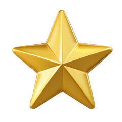 Glossy Golden Star Icon &ndash; 3D Vector Style Isolated on Transparent Background