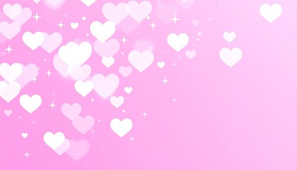 Delicate hearts falling on a soft pink background