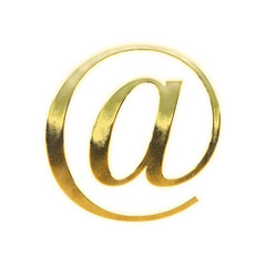 Shining golden at sign, serif, alpha channel

