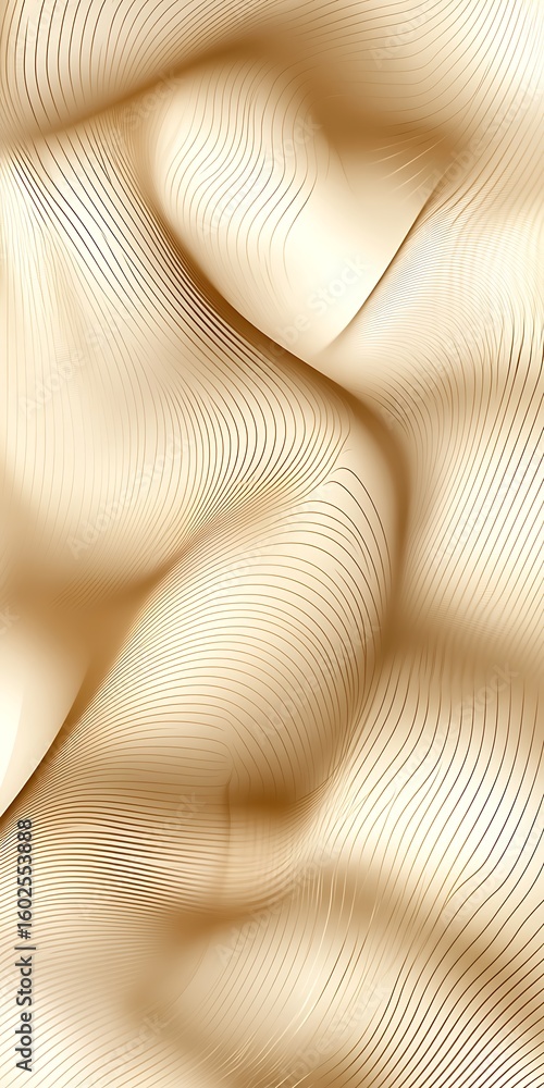Poster abstract golden waves: a textured symphony of light and shadow with smooth lines