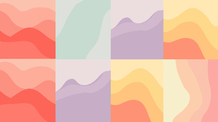 Abstract pastel wave pattern in soft colors for backgrounds  