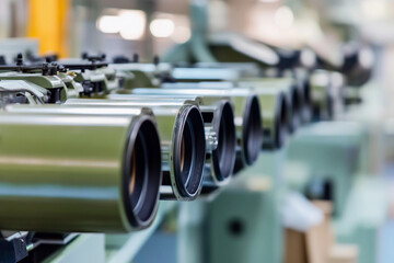 Fototapeta premium Close-up view of precision machinery in a manufacturing facility Generative AI