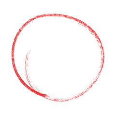 Hand drawn red paint brush highlight circle design element