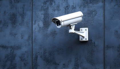 Surveillance camera monitoring modern hallway interior