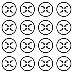 A seamless pattern featuring black circular lines with symmetrical arrows pointing inward. Suitable for technology concepts, data flow, connections, or design elements.