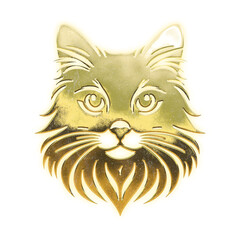 Shining golden cat's face, alpha channel

