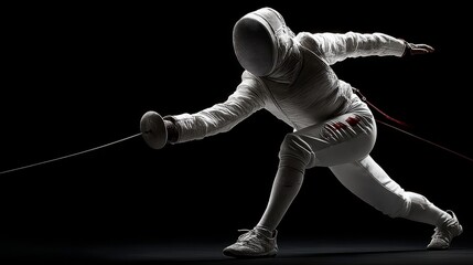 A fencer lunging forward during an intense match showcasing precision and intensity