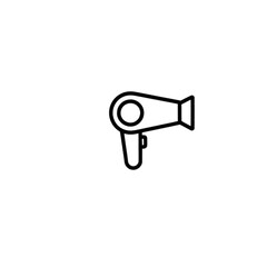 Hair dryer vector icon, outline black symbol of a hairdressing tool for styling