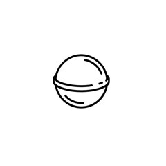 Bath bomb vector icon, black line art symbol for spa, beauty, and self-care.