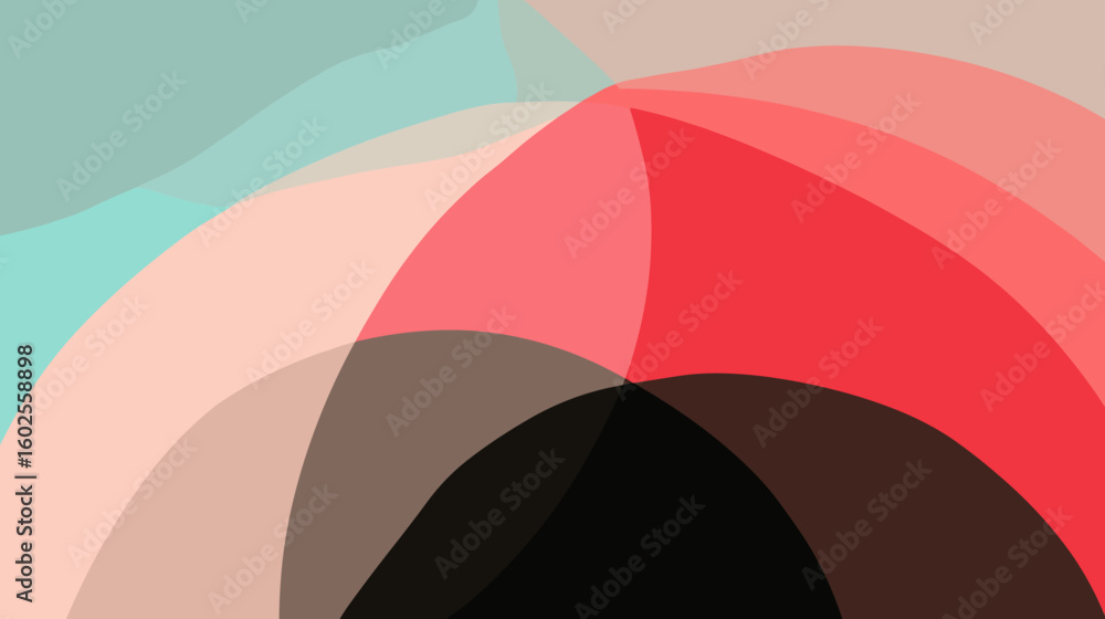 Poster abstract flat vector background with soft color overlaps and curves