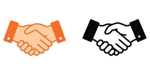 Handshake Icon Set – Business Agreement and Partnership Vector Symbol for Collaboration and Deal